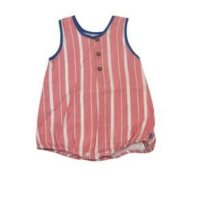 Well Dressed Wolf Faded Red Stripe Bubble Romper